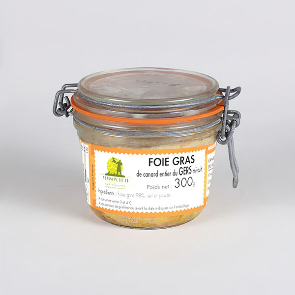Photo d'un pot de 300g de foie gras de canard mi-cuit